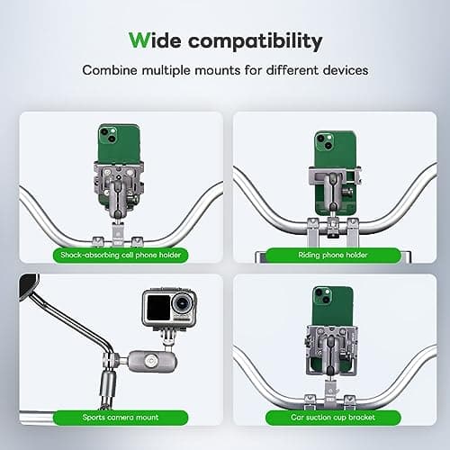 FANAUE Anti-Theft Double Socket Arm Compatible with RAM Mounts B Size Ball head and Bike Motorcycle Phone Holder, Fits Industry all Standard 1" Ball Adapters, Made of Aluminum Alloy Length 2.4" — view 6