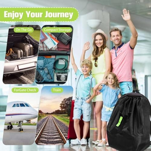 Car Seat Travel Bag for Airplane, Heavy Duty Air Travel Car Seat Cover, Travel-car-seat Bag, Waterproof Easy Carry Pack Carrier Accessories | for Teen Family Friends Outdoor Trips — view 2