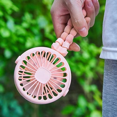Fabater Portable Baby Stroller Fan, Battery Operated Clip on Fan with Flexible Tripod, Silent Cooling for Car Travel Outdoor, Compact USB Rechargeable for Toddler (Pink) — view 2