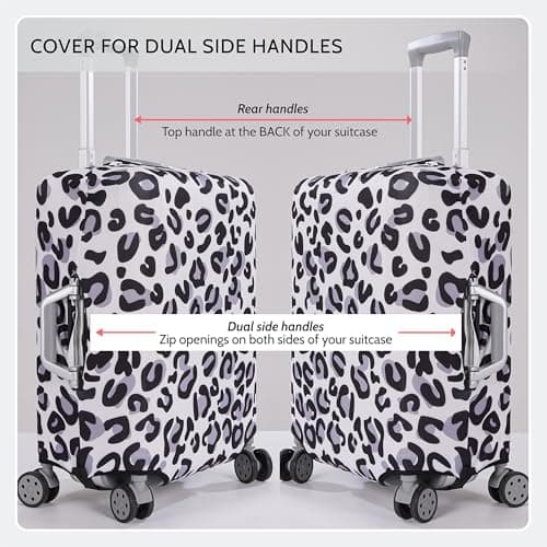 Periea Luggage Covers for Suitcases – Suitcase Cover – Premium Elasticated Material – Small, Medium, Large or Extra Large (Extra-large, Peach Leaves) — view 6