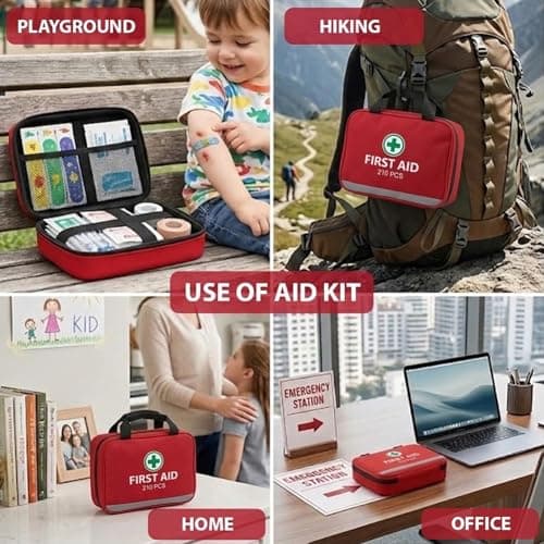 First Aid Kit 210 Piece, Emergency Medical Kit for Home, Car & Workplace — view 6