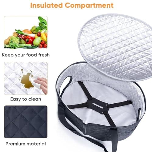 Slow Cooker Carrier Large Capacity Insulated Liners Holder — view 5