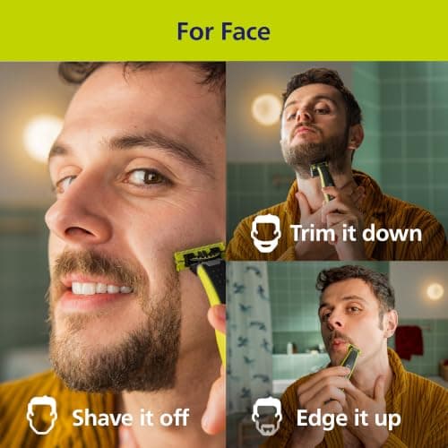 Philips OneBlade Hybrid 360 Blade Technology Electric Shaver for Face & Body, Beard Trimmer/Groomer with 3 x 360 Blade, 3 x Stubble Comb (1,3,5mm) & 1x Body Kit, Model QP2824/31 — view 3