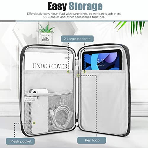 TiMOVO 9-11" Tablet Sleeve Bag with Pocket, Black — view 3