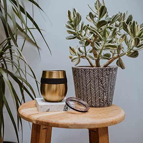 CAFE CONCETTO Reusable Coffee Cup 8oz/230ml - Premium Insulated Tumbler with Lid - Keep On-The-Go Drinks from Water to Wine Hot or Cold - Stainless Steel (Gold) — view 2