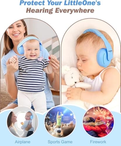 Baby Ear Defenders for Babies and Toddlers up to 36 Months - CE & UKCA Certified - 2-in-1 Infant Noise Reduction Earmuffs - Comfortable Baby Headphones Against Hearing Damage & Improves Sleep — view 5