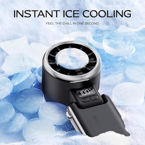 SWEETFULL Portable Handheld Turbo Fan with Ice Cooler, Black — view 2