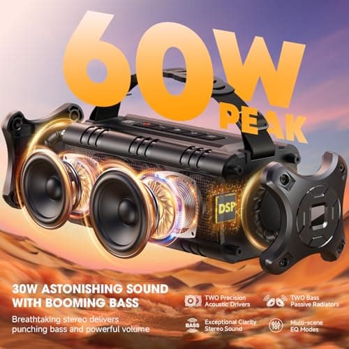 W-KING Bluetooth Speaker, 60W MAX Portable Loud Speakers Wireless Bluetooth — view 2