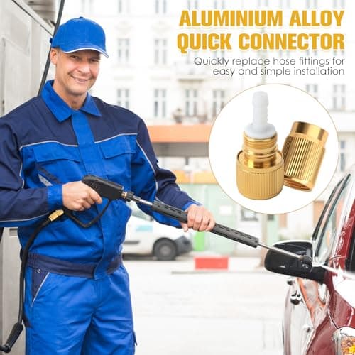 Jesiah 2Pcs Brass Expandable Hose Repair Kits, Garden Aluminium Stretch Hose Repair fittings Water Hose Quick Connector 3/4" Tap Adaptors for Car Wash High Pressure Water Gun — view 5