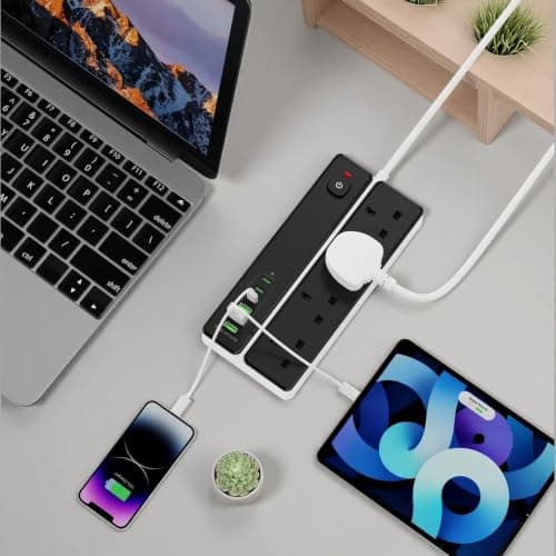Power Strip with Surge Protection, 10-in-1, 4 AC, 3 USB, 3 Type-C, Grey — view 4
