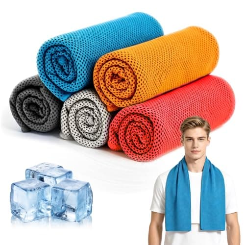 5 Pack Cooling Towels, Cool Microfibre Towel for Hot Weather, Cooling Scarf for Neck, Fast-Cooling Towel