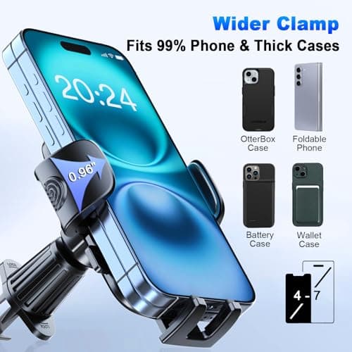 [Ultra-Stable] Car Phone Holder [2026 Upgraded Suction & Clip] Mobile Phone Mount for Dashboard Windscreen Vent, Cell Stand Base Truck Van Cradle for iPhone 17 Pro Max 16 15 14 13 SE Mini Samsung S26 — view 2