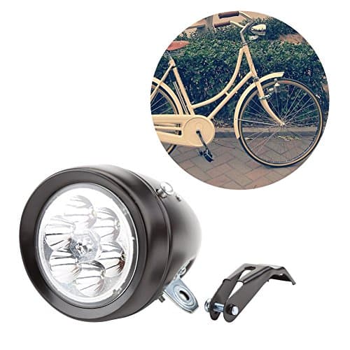Bike Vintage Headlight, 6 LED Bike Front Light Retro Bicycle Headlight With Bracket Silver — view 5
