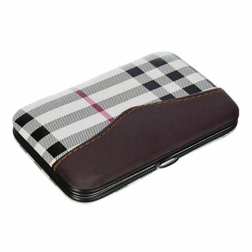 Professional Manicure Set, 7 Pieces Portable Nail Clippers & Eyebrow Grooming Kit, Stainless Steel Nail Care Tools with Luxurious Leather Case for Travel & Home — view 6