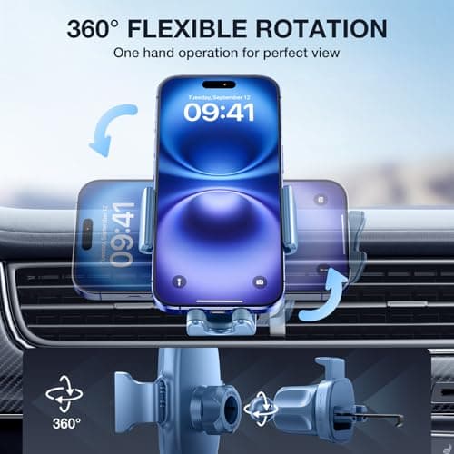 Miracase 2nd Generation Car Phone Holder, Air Vent Phone Holder for Cars 360° Rotation, Mobile Phone Mount Automobile Cradles GPS Vehicle Mount for Vent Van iPhone17 16 15 14 Pro Max 13 12 11 Samsung — view 6