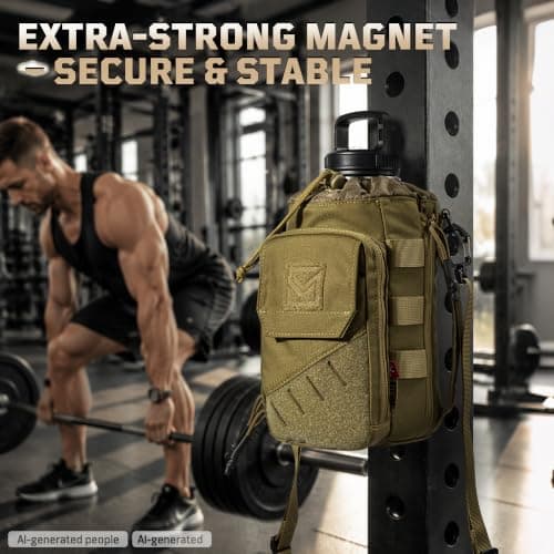 Magnetic Gym Bag with Water Bottle Holder Fits 1-2L Bottles — view 2