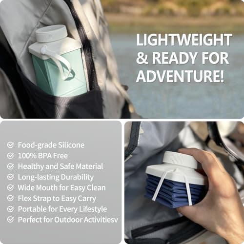 BEAUTAIL Collapsible Water Bottle 720 ml, Portable Travel Water Bottle — view 3