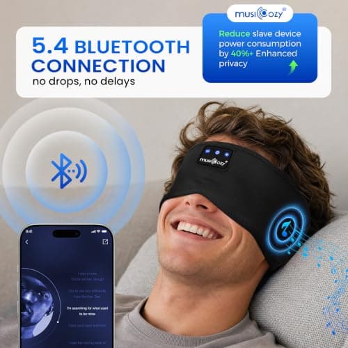 MUSICOZY Sleep Headphones Headband for Side Sleepers Bluetooth 5.4 — view 6