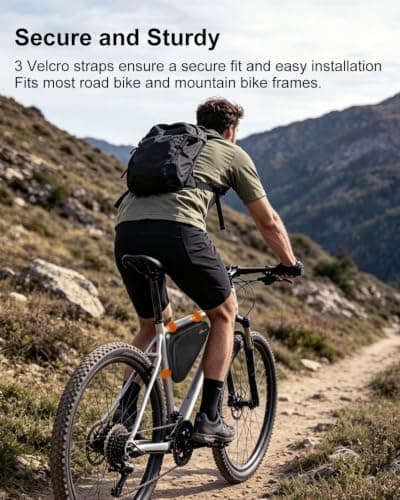 NDakter Bike Frame Bag, 2L Waterproof Bicycle Triangle Bag, Reflective Cycling Pouch for Phone, Wallet, Keys, Tools, Bikes Front Tube Bag for Mountain Road Bike, MTB (Bike Frame Bag) — view 6