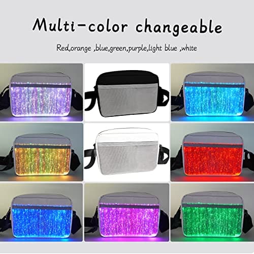 lumisonata Light up Purse Rechargeable LED Fanny Pack Unique Purses for Women Festival Essentials Rave Bag for Party, Disco, Carnival (White) — view 4