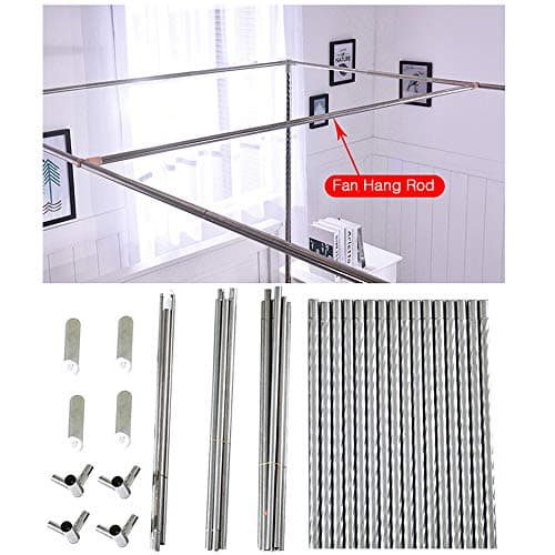 HOXMOMA Stainless Steel Canopy Mosquito Netting Frame, Mosquito Net Bracket Four Corner Bed, Metal Tee Connecters, Fit for Single/Double/King/Super King Bed,24MM,1.35×2m bed — view 6