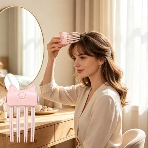 Heated Hair Volume Clip,Wireless Heated Volumizing Root Lift Clip，Beige-B — view 5