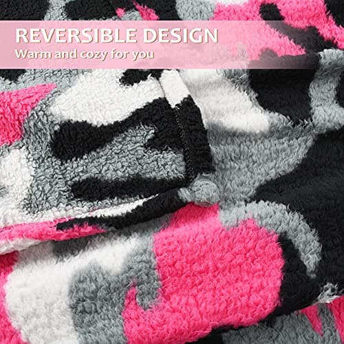 Catalonia Classy Camo Fleece Throw Blanket for Sofas, Lightweight Soft Warm Winter Couch Throw, Cozy Blanket Chair Single Bed, 150 x 130 cm Grey Camo — view 6