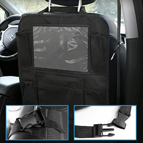 Car Seat Organiser, Car Seat Storage with 10" iPad Tablet Holder, 10 Pockets — view 4