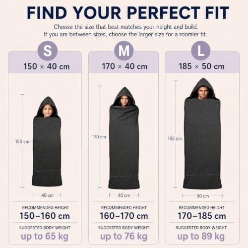 FANGCCC Sleep Pod, 360 Wrap Compression Sleep Sack with Hood and Foot Opening, Soft Breathable Wearable Sleeping Bag, Stretch Sleeping Pod, Wearable Blanket, Sensory Compression Blanket (S) — view 6