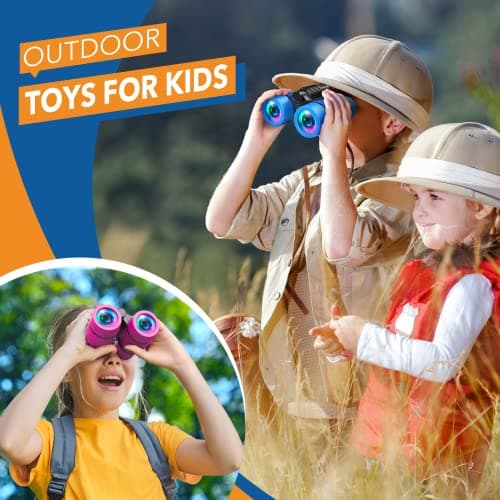 Boys Toys 3-9 Year Old Boy, 4x30 High Resolution Binoculars Kids Gifts for 3 4 5 6 7 Year Old Boys Outdoor Toys Age 3-9 Year Old Bird Watching Educational Learning Hunting Hiking — view 3