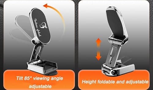 Fortune Global Magnetic Foldable car phone holder, Universal Magnetic Mount With 360° Rotation, Magnetic Mobile Phone Mount Dashboard Cradle compatible with iPhone Samsung all smartphones (Black) — view 6