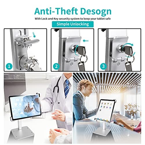 Oilcan Anti Theft Tablet Stand, Desk iPad Security Holder with Lock — view 4