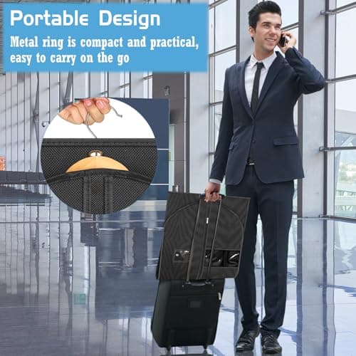 SuitBags for Men 120 x 60 CM, Dust-Proof Garment Bags, Non-woven Fabric Suit Bag, Prevent Moths Suit Cover with Zip, Clothes Covers for Suits, Dress, Coat, Jacket (120CM / 47IN - 1PCS) — view 5