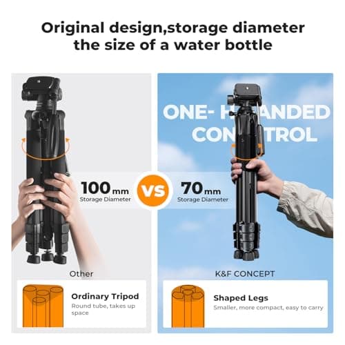 K&F CONCEPT Compact 68'' Lightweight Tripod for DSLR Camera — view 2