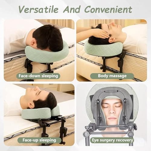 ZQBXHDZW Adjustable Massage Headrest For Bed,Face Cradle Headrest,Multifunctional Home Massage Kit,U-Shaped Pillow Comfort Beauty Spa Bed Face Cradle,For Tables Equipment(Black) — view 5