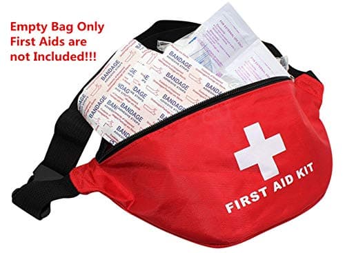 Aranticy First Aid Bag Waist Pack, Empty First Aid Kit Survival Fanny Pack Emergency Medical Hip Waist Bag Pouch Rescue Purse Pocket Pills Drugs Package Container Organizer for Travel Home Outdoor — view 4