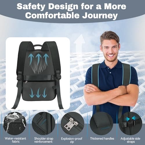 Xkdoai for Ryanair Cabin Bags 40x20x25, Travel Backpack Underseat Hand Luggage Carry-ons Airplanes Flight Bag Suitcases for Men Women — view 5