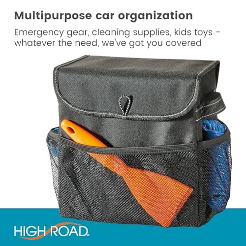 High Road Car Storage Organizer with Lid, Car Storage Box, Multipurpose Back or Front Seat Console or Trunk Organizer, Univeral Fit in All Vehicles — view 3