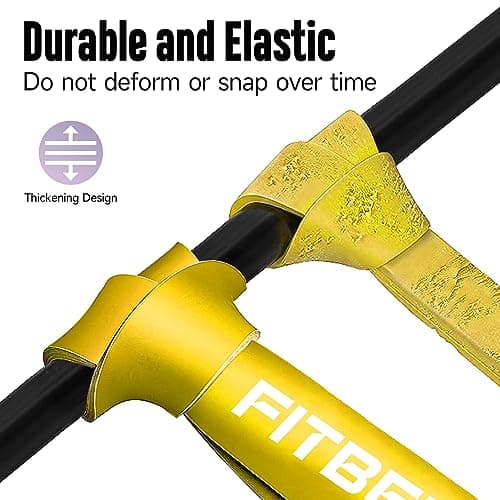 FitBeast Pull Up Band, 5-15LBS Resistance Band Pull Up for Calisthenics, Bodyweight Training, Powerlifting, Stretch Mobility, Pull Up Assistance Band, Yellow — view 3