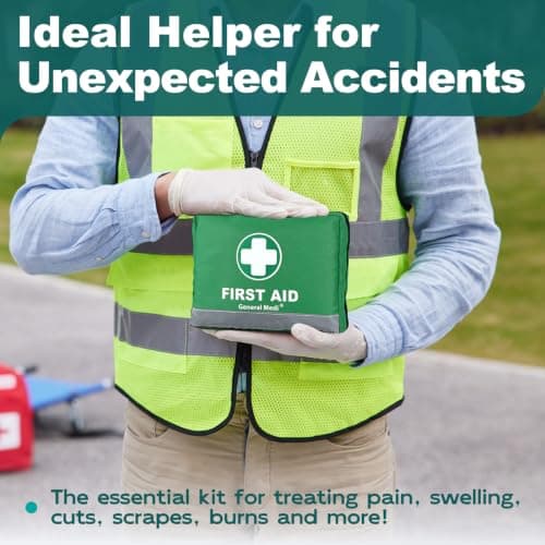 General Medi 210 Piece First Aid Kit- Emergency kit - Reflective Design - Includes Ice(Cold) Pack, Moleskin Pad and Emergency Blanket for Travel, Home, Office, Car, Workplace & Outdoor — view 6
