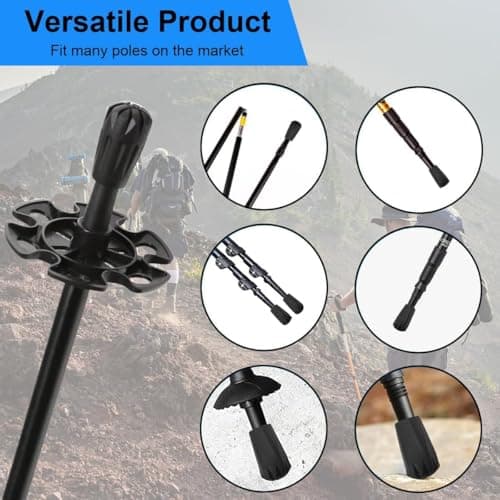 Pack of 4 Nordic Walking Poles Rubber Tips - Durable Replacement Rubber Stoppers for Enhanced Grip on Asphalt,Gravel,and Mountain Terrain - Universal Fit for Hiking,Trekking,and Nordic Walking Poles — view 5