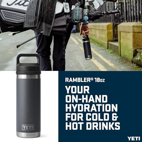 YETI Rambler 18 oz (532 ml) Water Bottle with Chug Cap, Charcoal — view 2