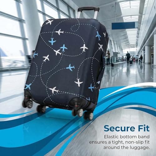 Solvio Suitcase Cover Luggage Protector, Elastic Washable Luggage Covers for Suitcases, Anti-Scratch Dustproof Trolley Case Protector Fits 18-21 Inch Luggage — view 6