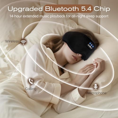 MUSICOZY BambooCotton Sleep Mask Headphone with Dual Removable 3D Eye Cups — view 5