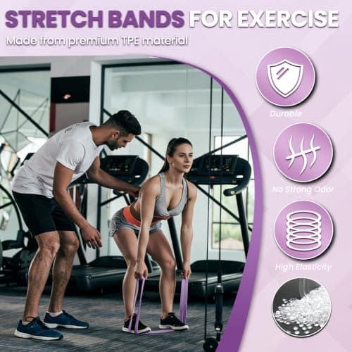 Resistance Bands Set, Exercise Band with Door Anchor for Men & Women,Purple — view 3