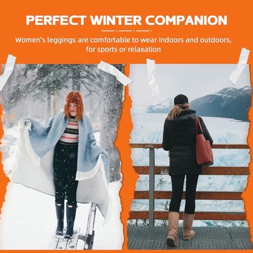 Sanpetix Women's Fleece Lined Leggings, Thermal Leggings High Waist for Women Black 1 Pack LXL — view 5