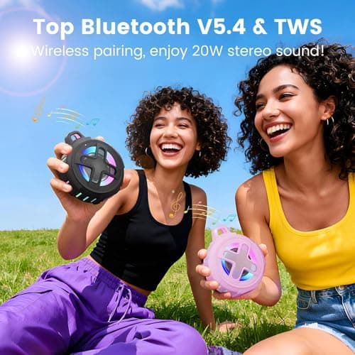 XLeader X8(2 Gen) Bluetooth Shower Speaker, IP67 Waterproof, Small, Pink — view 3
