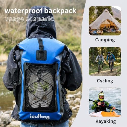 iculbag Waterproof Bags for Swimming Boarding Travel Kayaking 30L/40L Waterproof Dry Bag Backpack Rucksack Camping Gadgets Paddleboard Accessories — view 6
