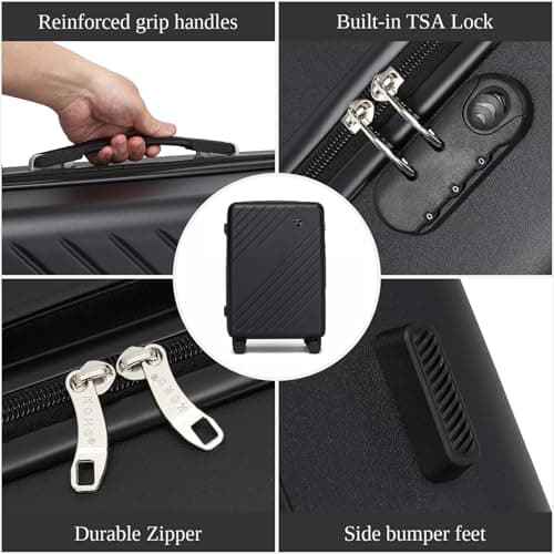 Kono Suitcase Set of 3, Lightweight Hard Shell Luggage — view 6