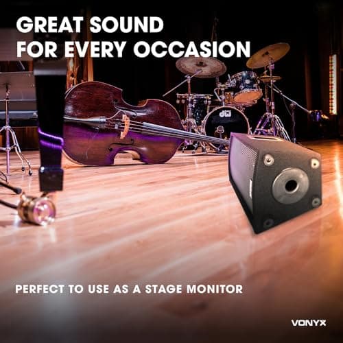 VONYX SL12 Pair of 12" Passive DJ PA Speakers 1200W Peak Power 2-Way Bass Reflex System with Piezo Horn Ideal for Parties, Karaoke, Venues & Home Studio Use — view 4